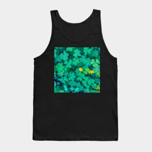 Two Yellow Flowers In The Middle Of A Dense Leaves Tank Top